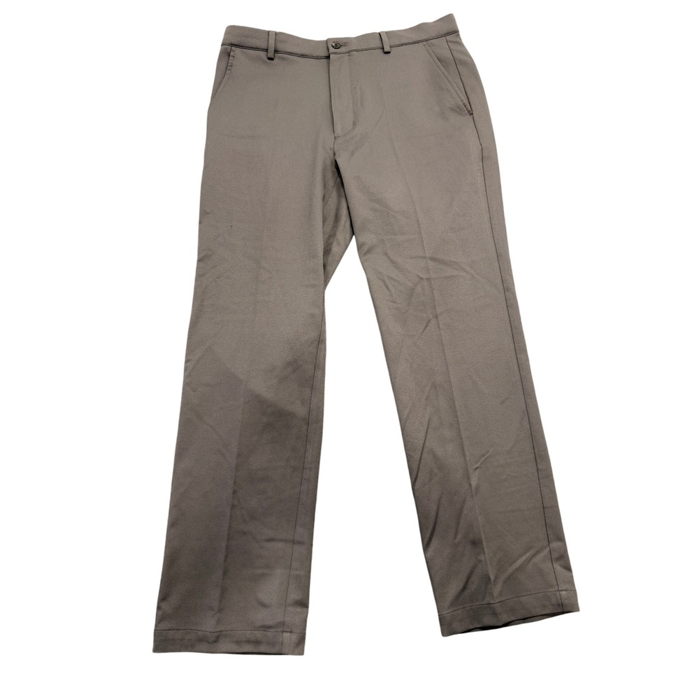Greg Norman Mens Gray Golf Pants 32x30 Performance Stretch Flat Front Trousers